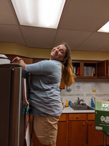 One of God's nicest recent gifts to Parkview--Miss Trinity who has taken charge of our food program.